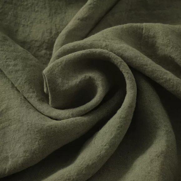 Eminza Lot De 2 Essuie-mains Lin Lavé (50 X 70 Cm) Louise Vert Romarin