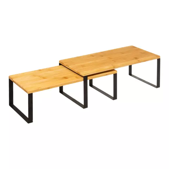 Eminza Lot De 2 étagères Gigognes (40 X H15 Cm) Blackbambou Noir