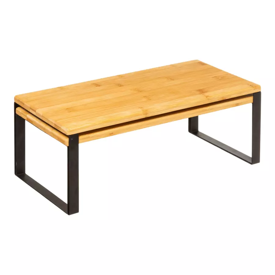 Eminza Lot De 2 étagères Gigognes (40 X H15 Cm) Blackbambou Noir