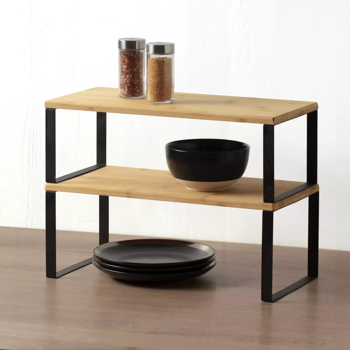 eminza Lot de 2 étagères gigognes (40 x H15 cm) Blackbambou Noir