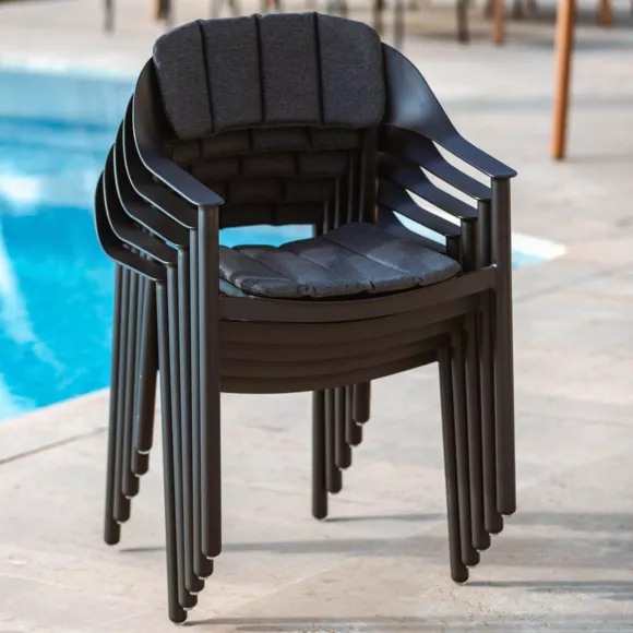 Eminza Lot De 2 Fauteuils De Jardin Aluminium Monte Carlo Gris Anthracite
