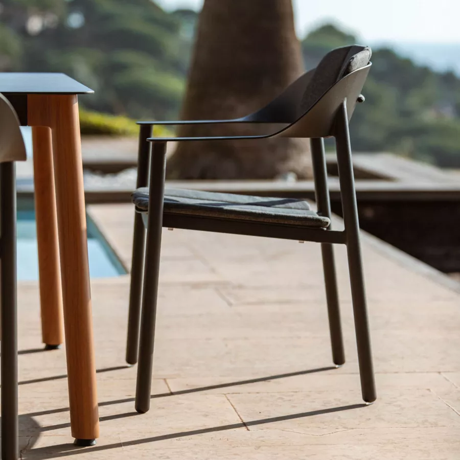 Eminza Lot De 2 Fauteuils De Jardin Aluminium Monte Carlo Gris Anthracite