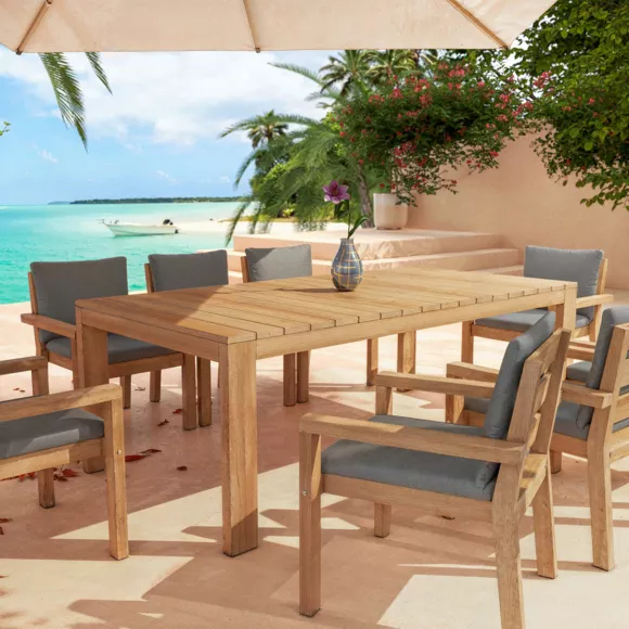 Eminza Lot De 2 Fauteuils De Jardin Empilables En Bois D'acacia Bornéo Gris Anthracite