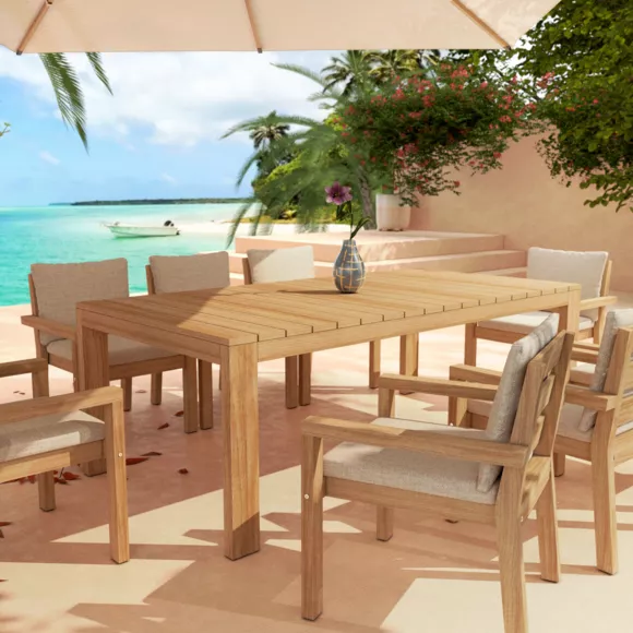 Eminza Lot De 2 Fauteuils De Jardin Empilables En Bois D'acacia Bornéo Sable