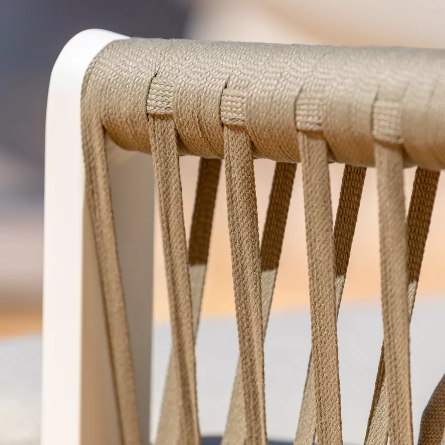 Eminza Lot De 2 Fauteuils De Jardin En Aluminium Amalfi Blanc Et Taupe