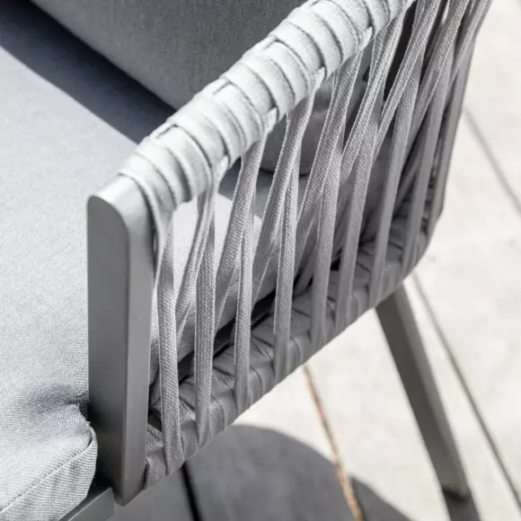 Eminza Lot De 2 Fauteuils De Jardin En Aluminium Amalfi Gris Anthracite