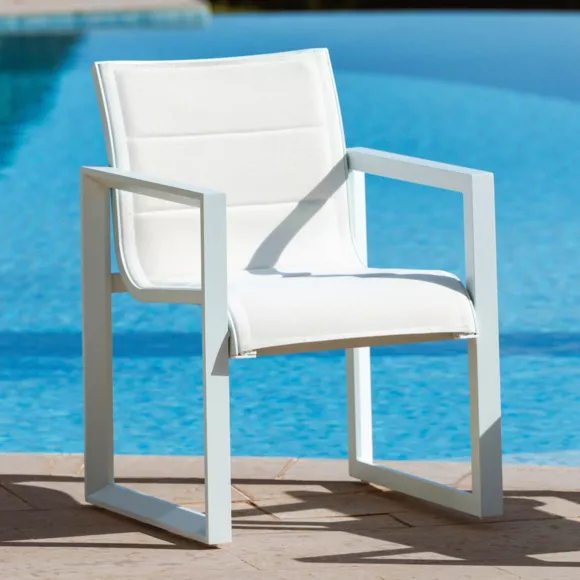 Eminza Lot De 2 Fauteuils De Jardin En Aluminium Elba Blanc