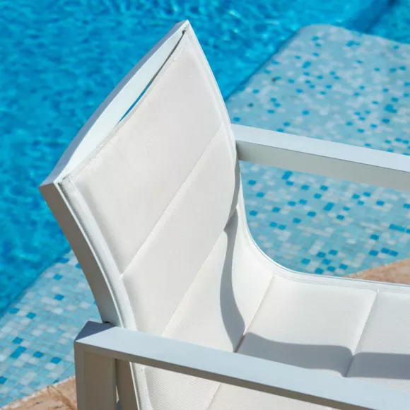 Eminza Lot De 2 Fauteuils De Jardin En Aluminium Elba Blanc