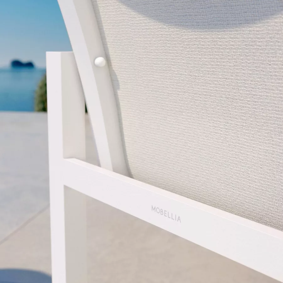 Eminza Lot De 2 Fauteuils De Jardin En Aluminium Elba Blanc