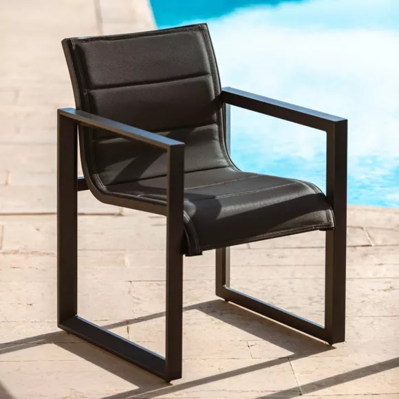 Eminza Lot De 2 Fauteuils De Jardin En Aluminium Elba Gris Anthracite