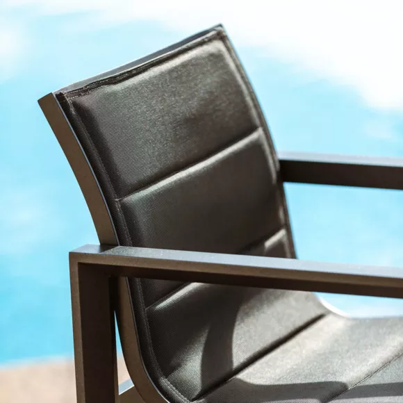Eminza Lot De 2 Fauteuils De Jardin En Aluminium Elba Gris Anthracite