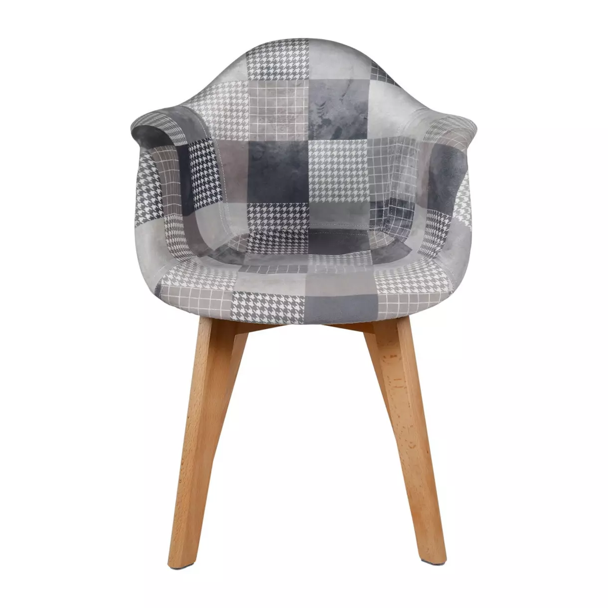 eminza Lot de 2 fauteuils enfant patchwork Ernest Gris