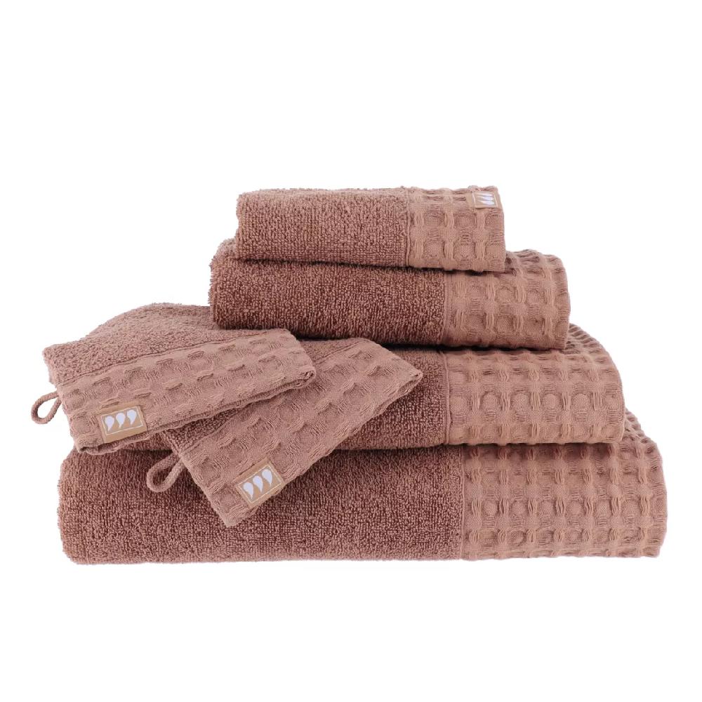 eminza Lot de 2 gants de toilette coton (15 x 21 cm) Season Color Caramel