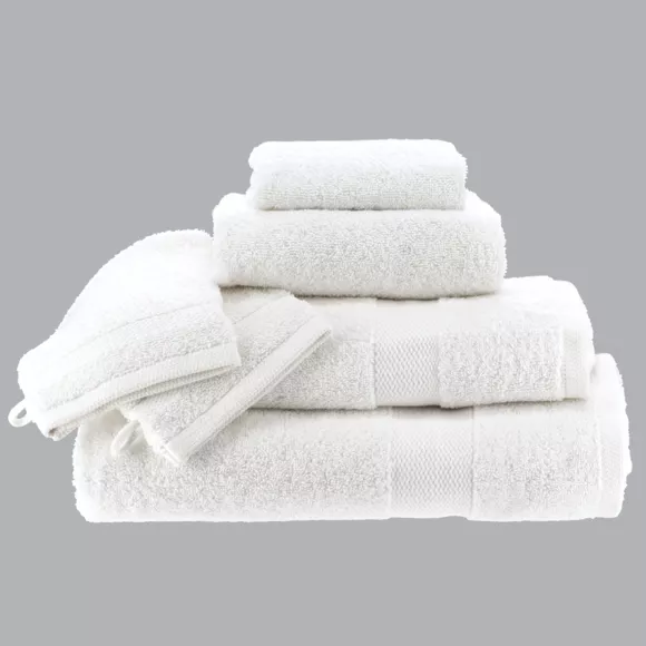 Eminza Lot De 2 Gants De Toilette Coton (15 X 21 Cm) Timeless Blanc
