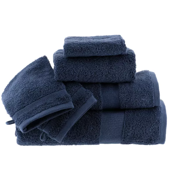 Eminza Lot De 2 Gants De Toilette Coton (15 X 21 Cm) Timeless Bleu Marine