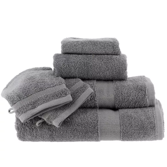 Eminza Lot De 2 Gants De Toilette Coton (15 X 21 Cm) Timeless Gris