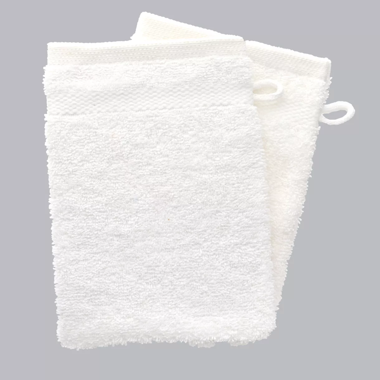 eminza Lot de 2 gants de toilette coton (15 x 21 cm) Timeless Blanc