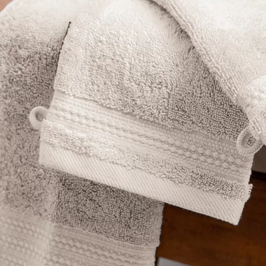 Eminza Lot De 2 Gants De Toilette Coton Bio (15 X 21 Cm) Méline Beige Pampa