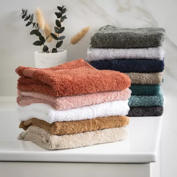 Eminza Lot De 2 Gants De Toilette Coton Bio (15 X 21 Cm) Méline Terracotta