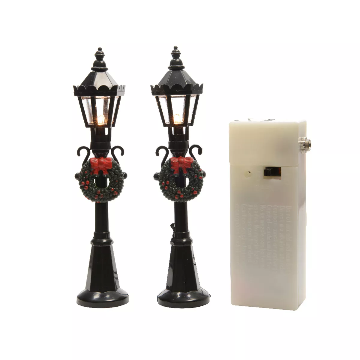 eminza Lot de 2 lampadaires illuminés (H12 cm) pour aménager un village
