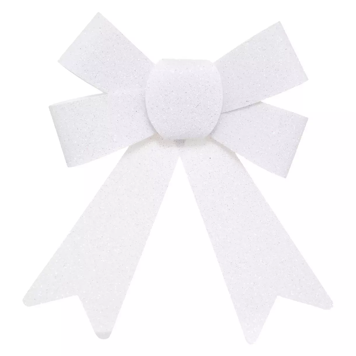 eminza Lot de 2 noeuds de Noël (H17 cm) Paillettes Blanc