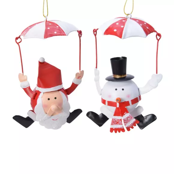 Eminza Lot De 2 Personnages à Suspendre (H12 Cm) Messieurs Rigolos Rouge