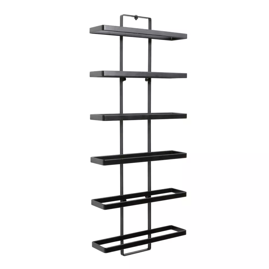 Eminza Lot De 2 Porte-bouteilles Muraux Métal 12 Emplacements (H139 Cm) Léo Noir