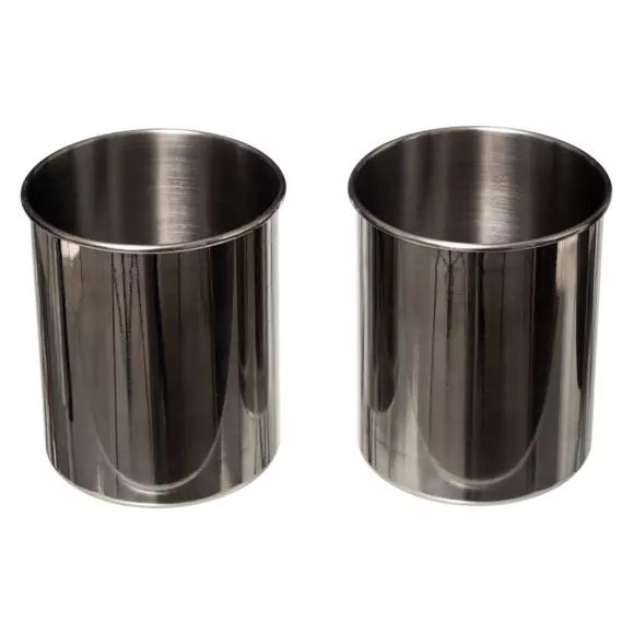 Eminza Lot De 2 Pots à Ustensiles Siao Inox Et Bambou