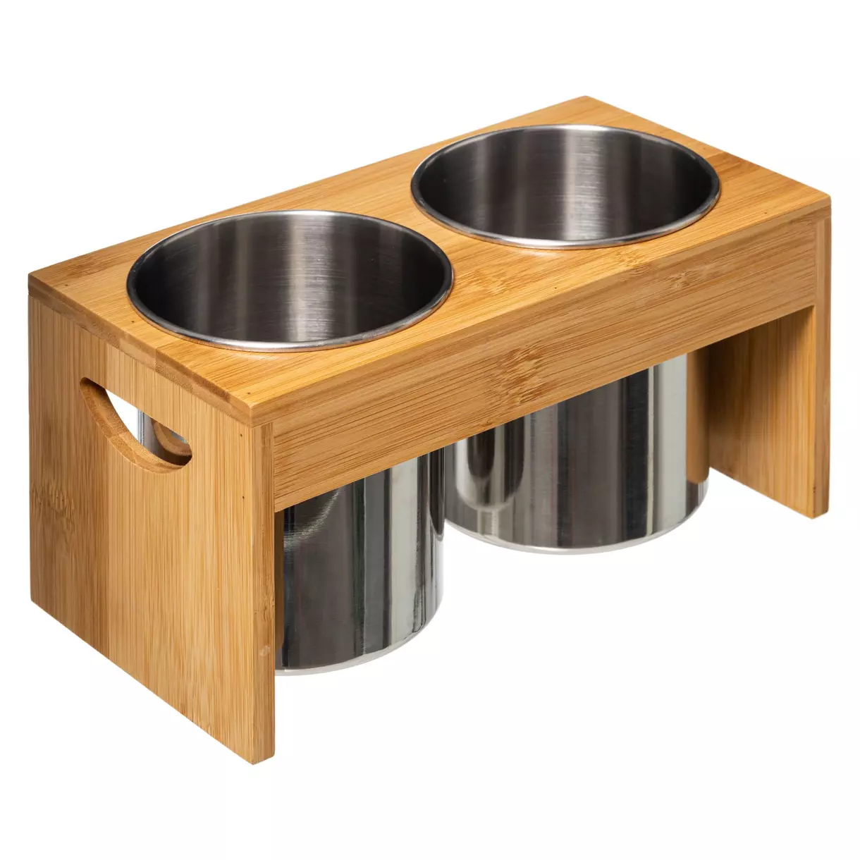 eminza Lot de 2 pots à ustensiles Siao Inox et bambou