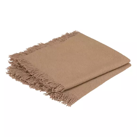 Eminza Lot De 2 Serviettes Coton (40 X 40 Cm) Maha Beige