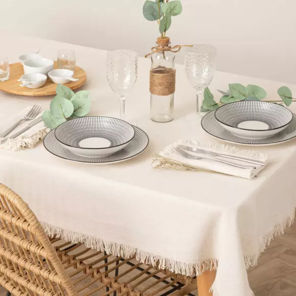 Eminza Lot De 2 Serviettes Coton (40 X 40 Cm) Maha Blanches