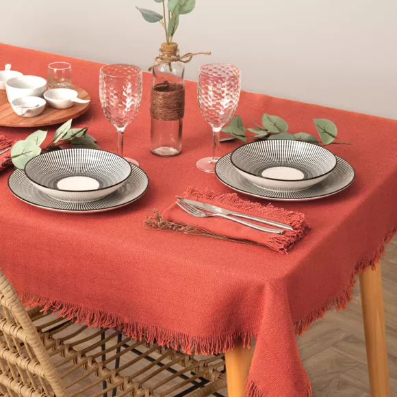 Eminza Lot De 2 Serviettes Coton (40 X 40 Cm) Maha Terracotta