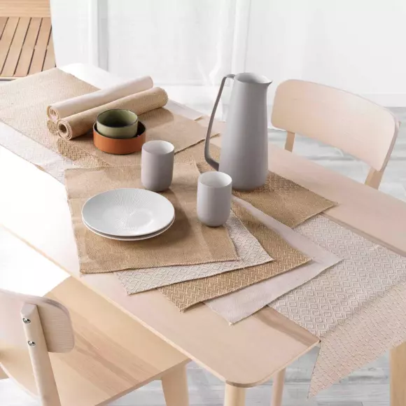 Eminza Lot De 2 Sets De Table Jute (33 X 45 Cm) Leny Beige