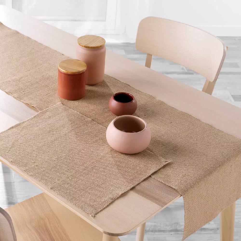 eminza Lot de 2 sets de table jute (33 x 45 cm) Leny Beige