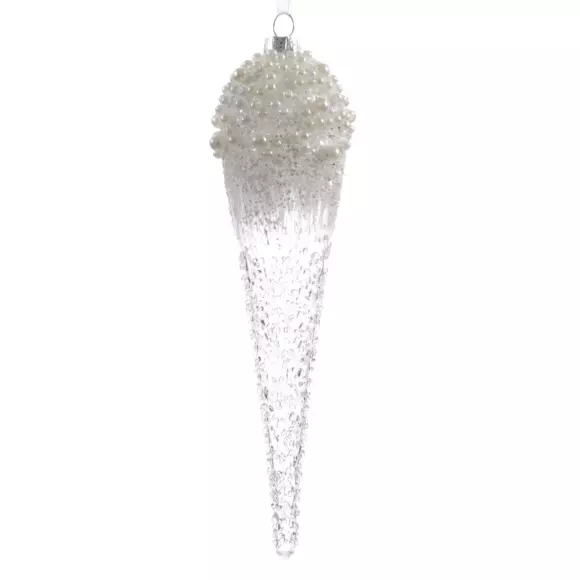 Eminza Lot De 2 Stalactites à Suspendre (H24 Cm) Cornet De Glace Transparent