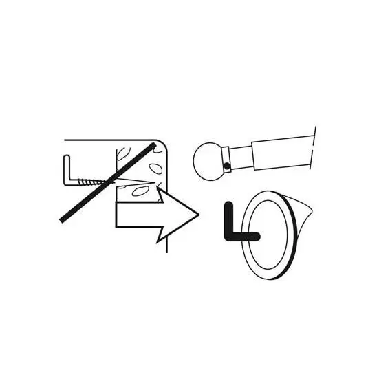 Eminza Lot De 2 Supports Adhésifs Métal Blanc Laqué