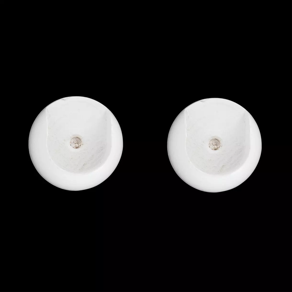 eminza Lot de 2 supports pour tringle bois (L45 / D28 mm) Blanc