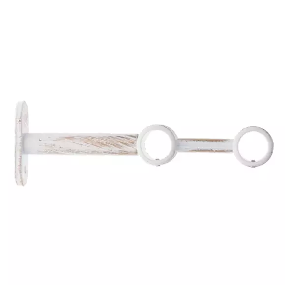 Eminza Lot De 2 Supports Tringles Doubles Extensibles (L150 / D20) Jim Blanc Et Or