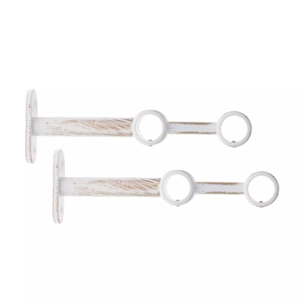 eminza Lot de 2 supports tringles doubles extensibles (L150 / D20) Jim Blanc et or