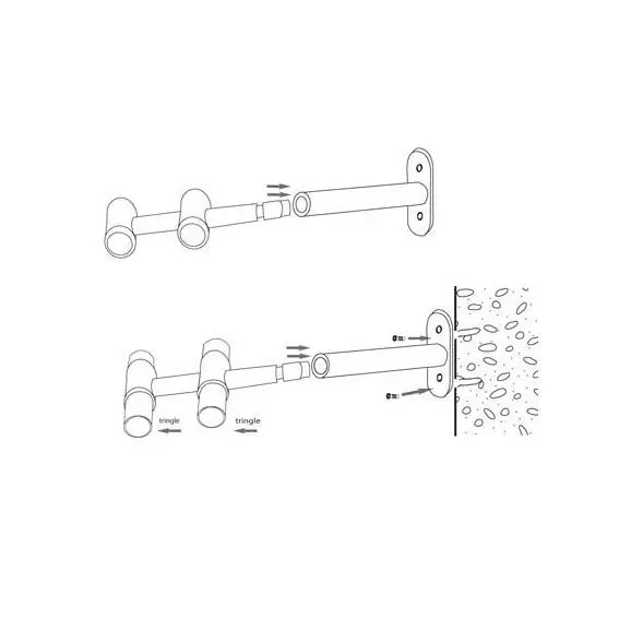Eminza Lot De 2 Supports Tringles Doubles Extensibles (L150 - 195 / D20) Jim Noir Patiné
