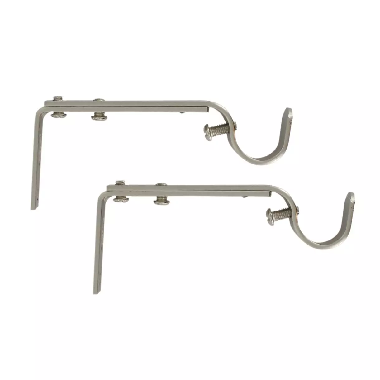 eminza Lot de 2 supports tringles extensibles (L110 - L150/ D20 mm) Jim gouttière Argent