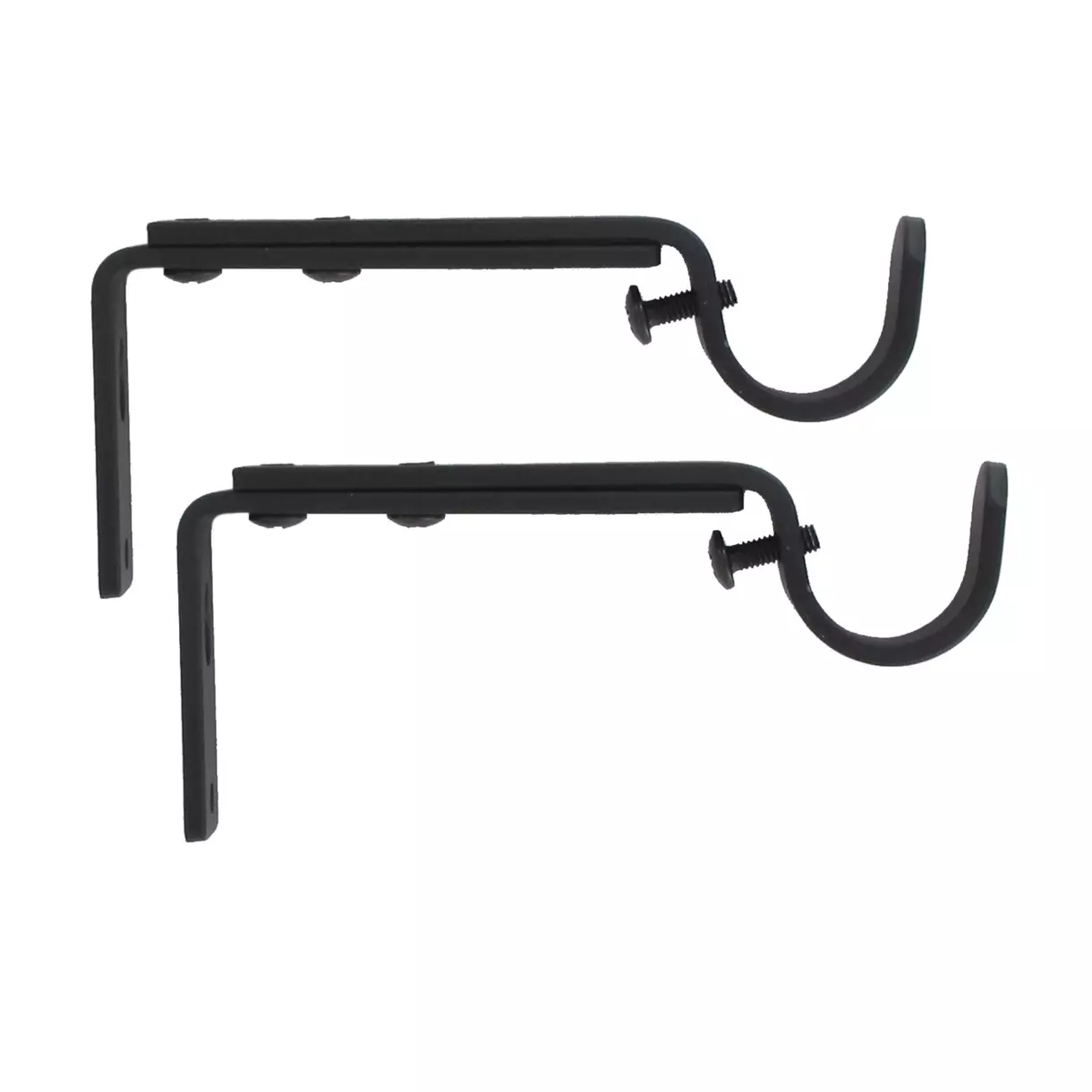 eminza Lot de 2 supports tringles extensibles (L110 - L150 / D20 mm) Jim gouttière Noir mat