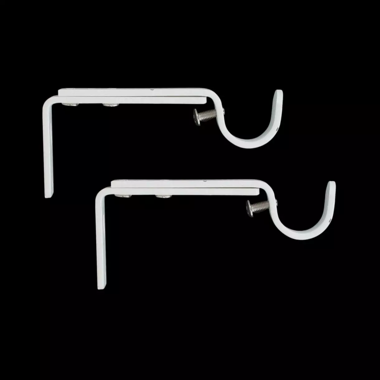eminza Lot de 2 supports tringles extensibles (L110 - L150 / D20 mm) Jim gouttière Blanc mat