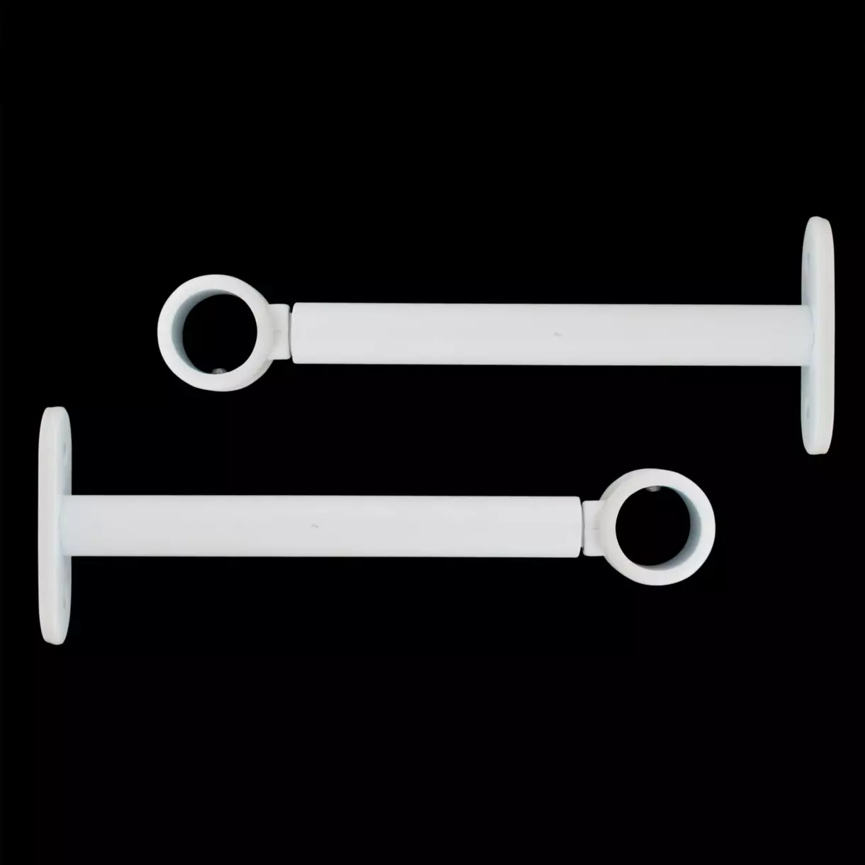 eminza Lot de 2 supports tringles extensibles (L150 - L190 / D20 mm) Jim Blanc mat