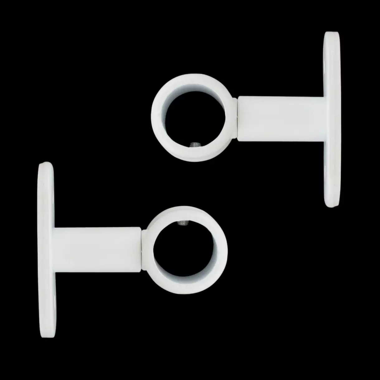 eminza Lot de 2 supports tringles extensibles (L55 - L65 / D20 mm) Jim Blanc mat