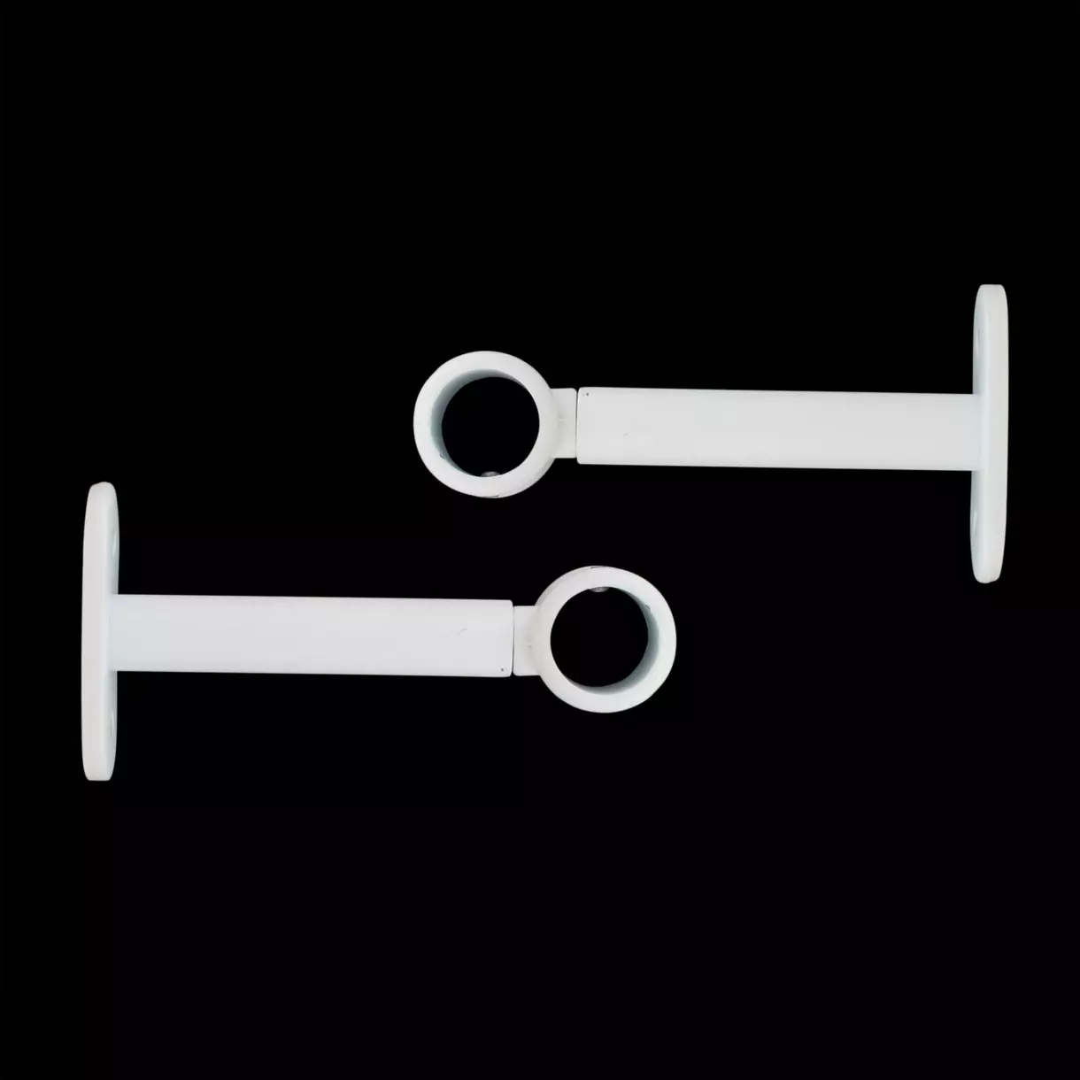 eminza Lot de 2 supports tringles extensibles ( L90 - L150 / D20 mm) Jim Blanc mat