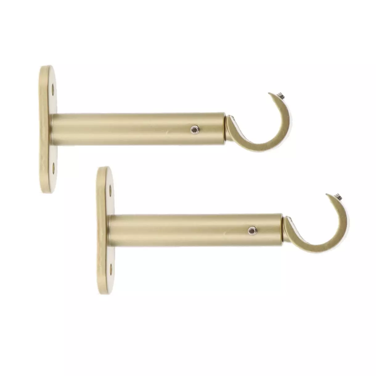 eminza Lot de 2 supports tringles extensibles (L90 - L150 / D20 mm) Jim gouttière Or