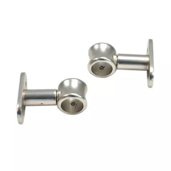 eminza Lot de 2 supports tringles fixes (L50 / D20 mm) Jim Argent mat