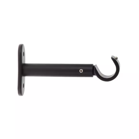 Eminza Lot De 2 Supports Tringles Fixes (L90 / D20 Mm) Jim Gouttière Noir Mat