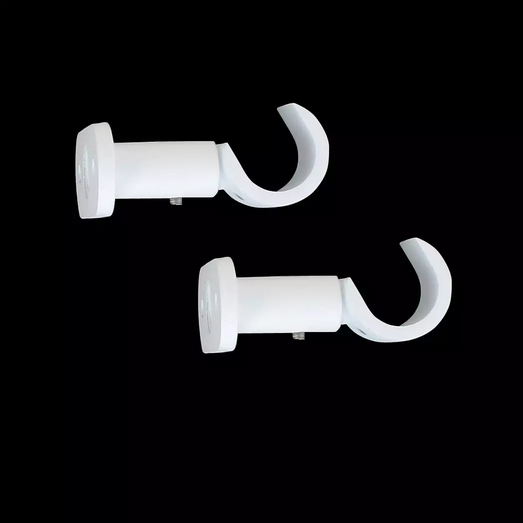 eminza Lot de 2 supports tringles (L50 / D20 mm) Jim gouttière Blanc mat